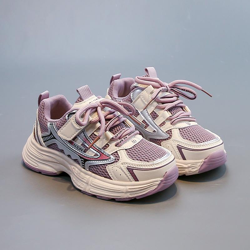 Girls casual sports shoes 2025 autumn new fashion boys dad shoes non-slip soft-soled breathable running shoes