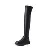 Thigh High Stretch Boots Women's Black White Brown Over the Knee Heels Boots Soft Leather Shoes 2025 Spring Autumn Footwear