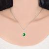 Natürliche grüne Jade Chalcedon Oval Anhänger 925 Silber Halskette chinesische geschnitzte Charme Schmuck Mode Amulett Geschenke für Frauen