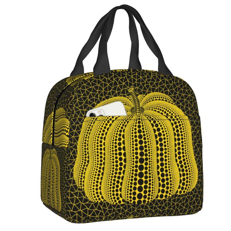 Custom Yayoi Kusama Abstract Painting Insulated Lunch Bag for Women Resuable Cooler Thermal Lunch Box Kids School Children