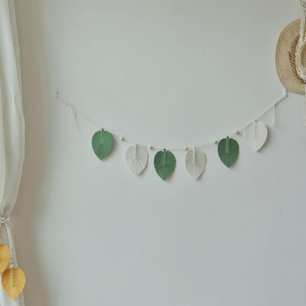 Wall Hanging Boho Handmade Cotton Rope Leaf Tapestry Macrame Wall Decor for Living Room Bedroom Minimalist Home Decoration 140cm