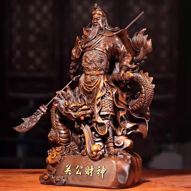 Statua di Guan Gong per Decorazione Domestica, Artigianato Buddista in Resina, Statua di Buddha, Regalo di Wu Caishen per Inaugurazione Negozio