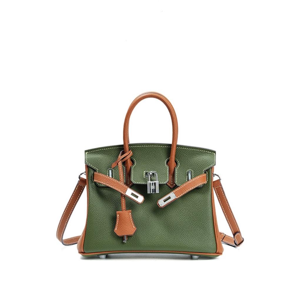 Niche High-end Leather Messenger Tote Portable Women's Bag Commuter TOGO First-layer Cowhide Contrasting Bag