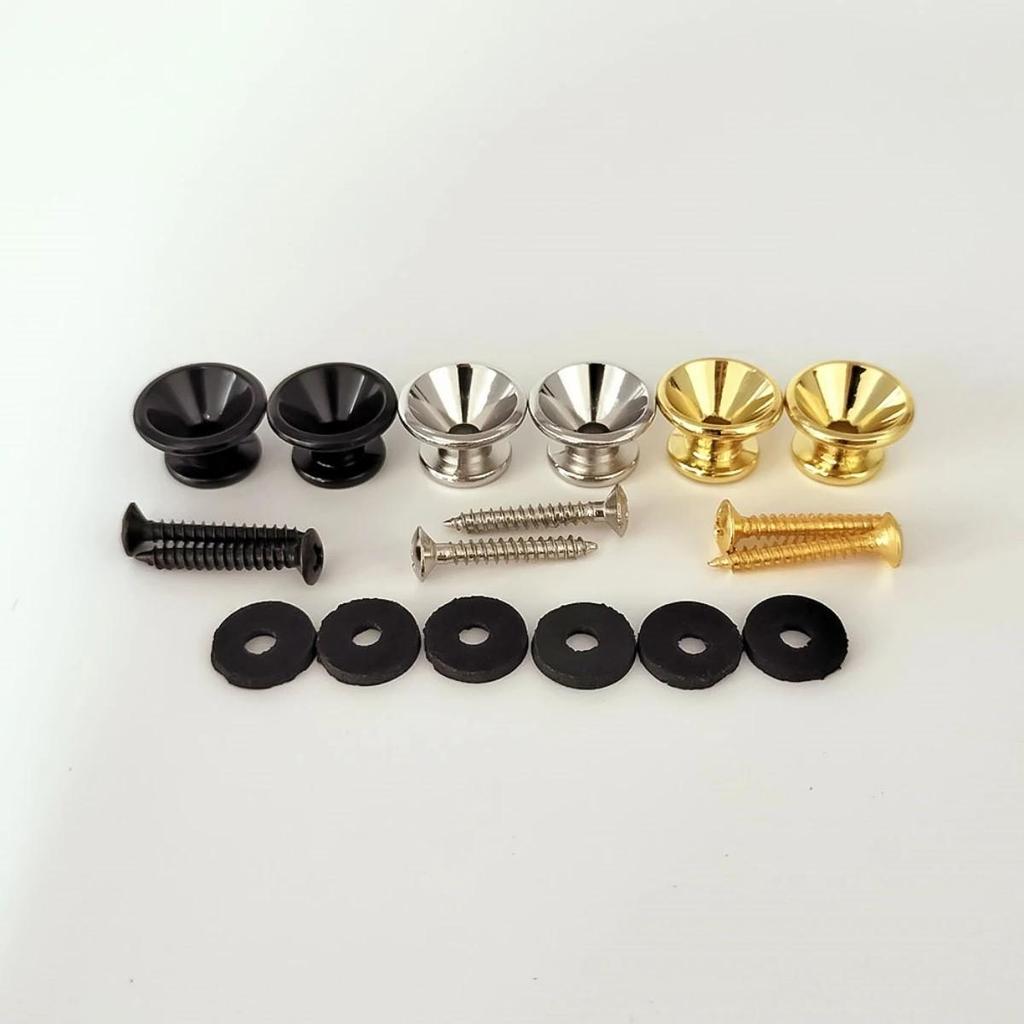 Guitar Strap Locking Pegs Guitar Button Lock Pins for Acoustic Guitar Electric Guitar Bass 2pcs
