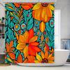 Colorful Shower Curtain Bright Orange Blue White Red Bath Decor Home Decoration Polyester Print 72X84 For Bathroom Accessories