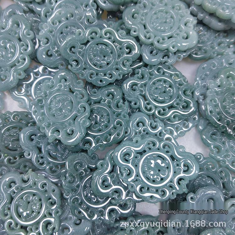 Подвеска-ожерелье с драконом и жемчугом из бирманского голубого нефрита, класс А