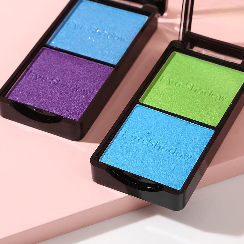 Ashariya Two-Color Eyeshadow - Pearlescent White, Blue, Purple Earth Tones for Students.