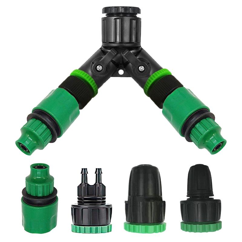Garden Hose Y Shape Connector 1/2" 3/4" Faucet Hose Quick Joint Kit Hose Connector Garden Accessories Ibc Tank Adapters