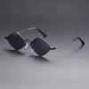 European & American Retro Diamond-Shaped Metal Sunglasses - Trendy Irregular Design for Men & Women