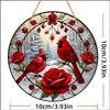2D Flat Colorful Glass Style Red Bird Acrylic Acrylic Decoration Sign, Suitable for wall decoration, porch, room, villa, accents Home, Hallway, or Wor