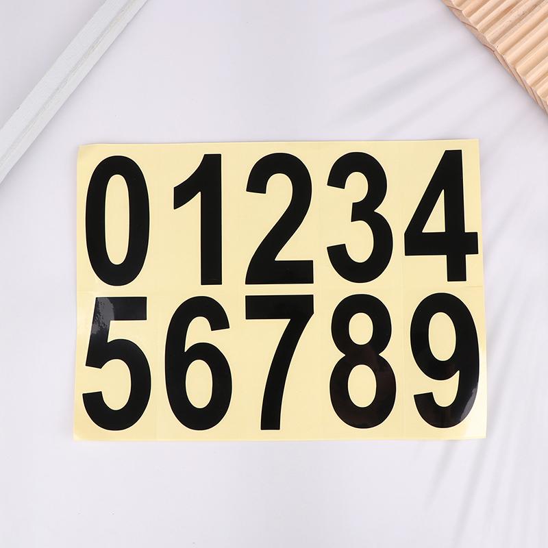 0-9 Car License Plate Reflective Number Label Stickers Waterproof Invisible Number Stickers Highly Reflective Vinyl Sticker
