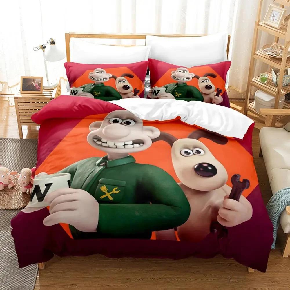 

Kawaii Gromit Bedding Set Single Twin Full Queen King Size Aldult Duvet Cover Sets for Boys Bedroom Printed Anime Bed Sheet EU single(135x200cm)