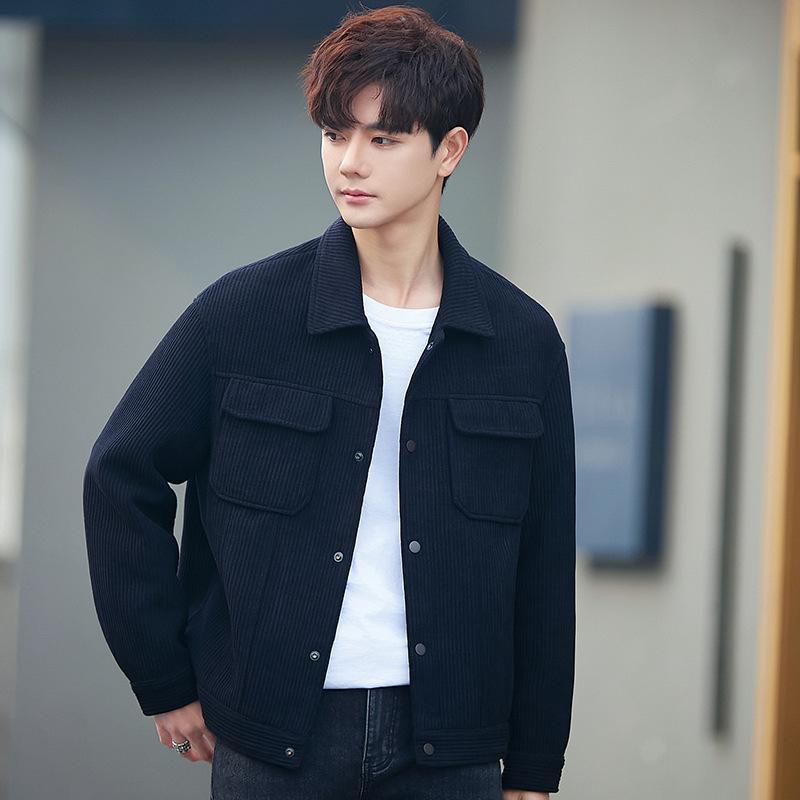 Men's Coat Spring and Autumn Trend Casual High Sense Ruffian Handsome Loose Men's Lapel Top Jacket