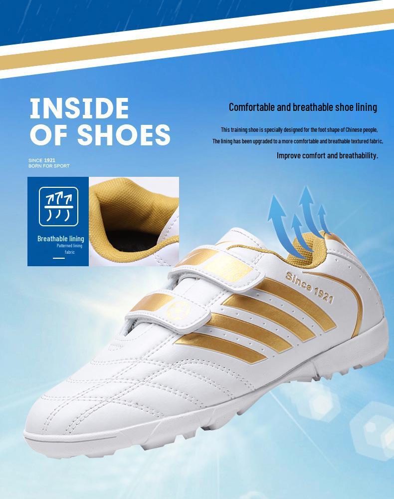 Unisex Velcro Low-Top Breathable Anti-Slip Football Training Shoes
