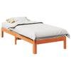 Solid Wood Bed Frame without Mattress Wax Brown 90 x 200 cm Pine Wood