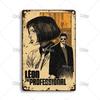 MISES Lon Klassischer Film Metallposter Killer Leon Kneipe Metallblechschild Wandplatte Haus Garten Metallschild Wand Industrielle Dekoration
