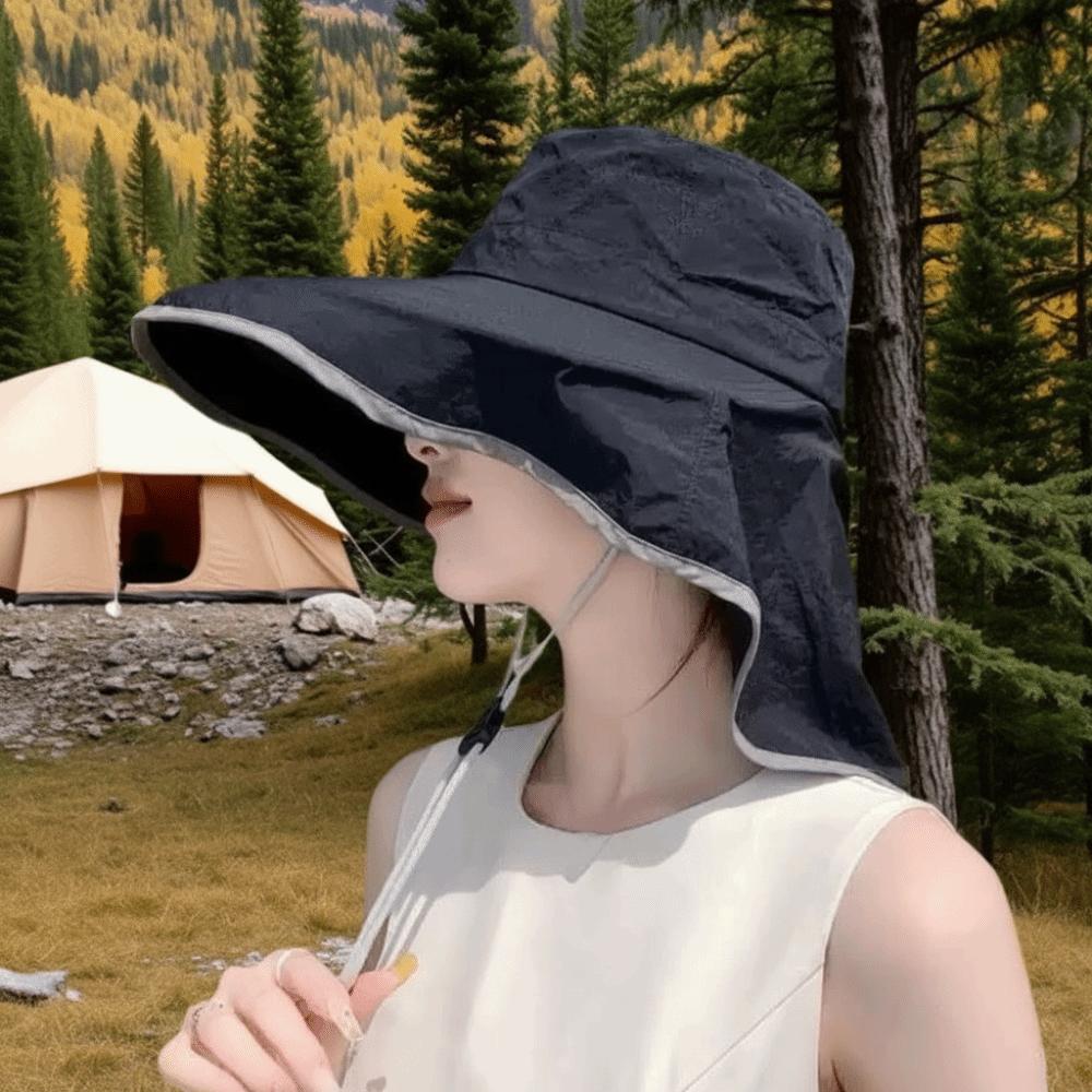 Breathable Sunshade Shawl Cap Solid Color Neck Cover Hiking Cap Fashion Neck Protection Hat  Spring
