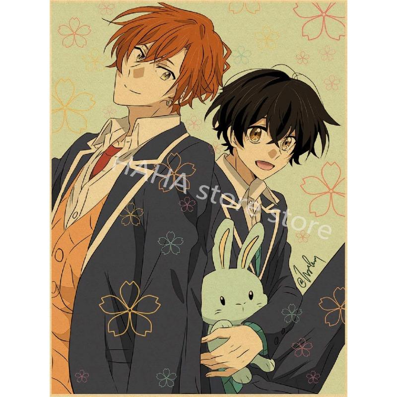 Sasaki and Miyano Gay Anime Retro Poster Prints  Vintage Kraft Paper Wall Art for Home Cafe Decor Aesthetic Room Design  DIY Wal