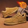 Fashion Casual Platform Shoes for Men Winter Plus Velvet Cotton Shoes Men's Boots Men Fashionable Board Shoes Male Leather Cotton Boots