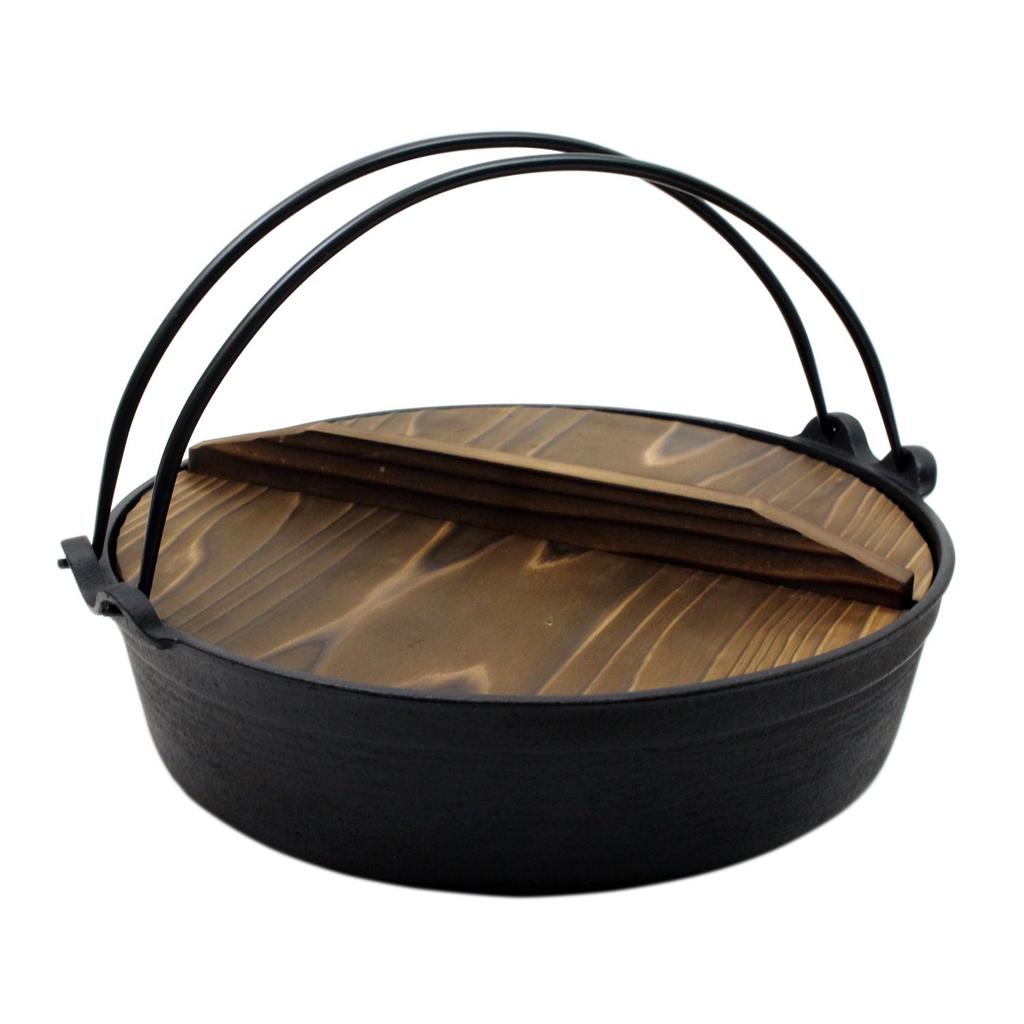 Castle Enterprise (Asahi) Iwate Prefecture Traditional Craft Nanbu Ironware Multi-purpose Pot (Gas/IH Compatible) 26cm with Wooden Lid