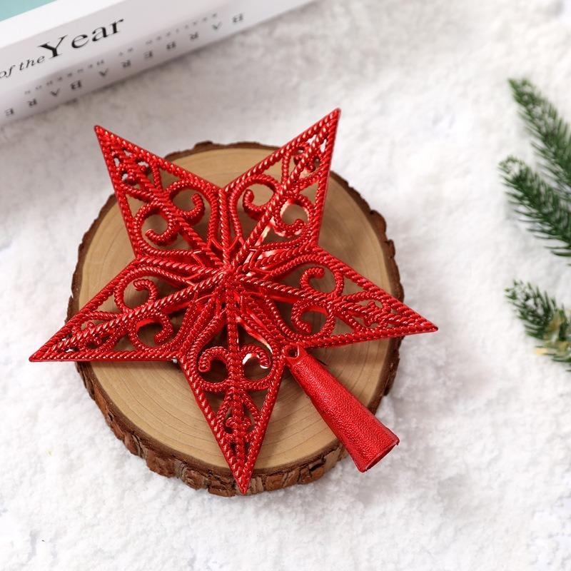 Christmas Tree Topper Star Decor Plastic Ornament Treetop Decoration Shatterproof Office Hotel Party