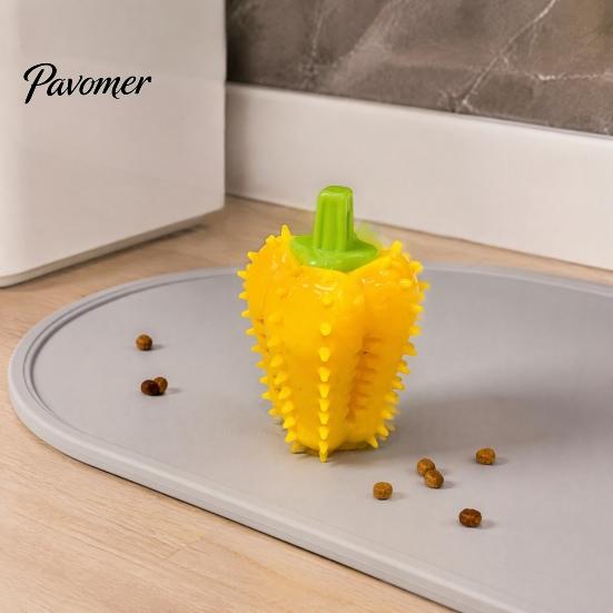Spiky Chili Dog Chew Toys Toy, Treat Dispenser Shaped Enrichment Interactive Rubber Toy for Teeth Cleaning, Mental Stimulation Anxiety Relief