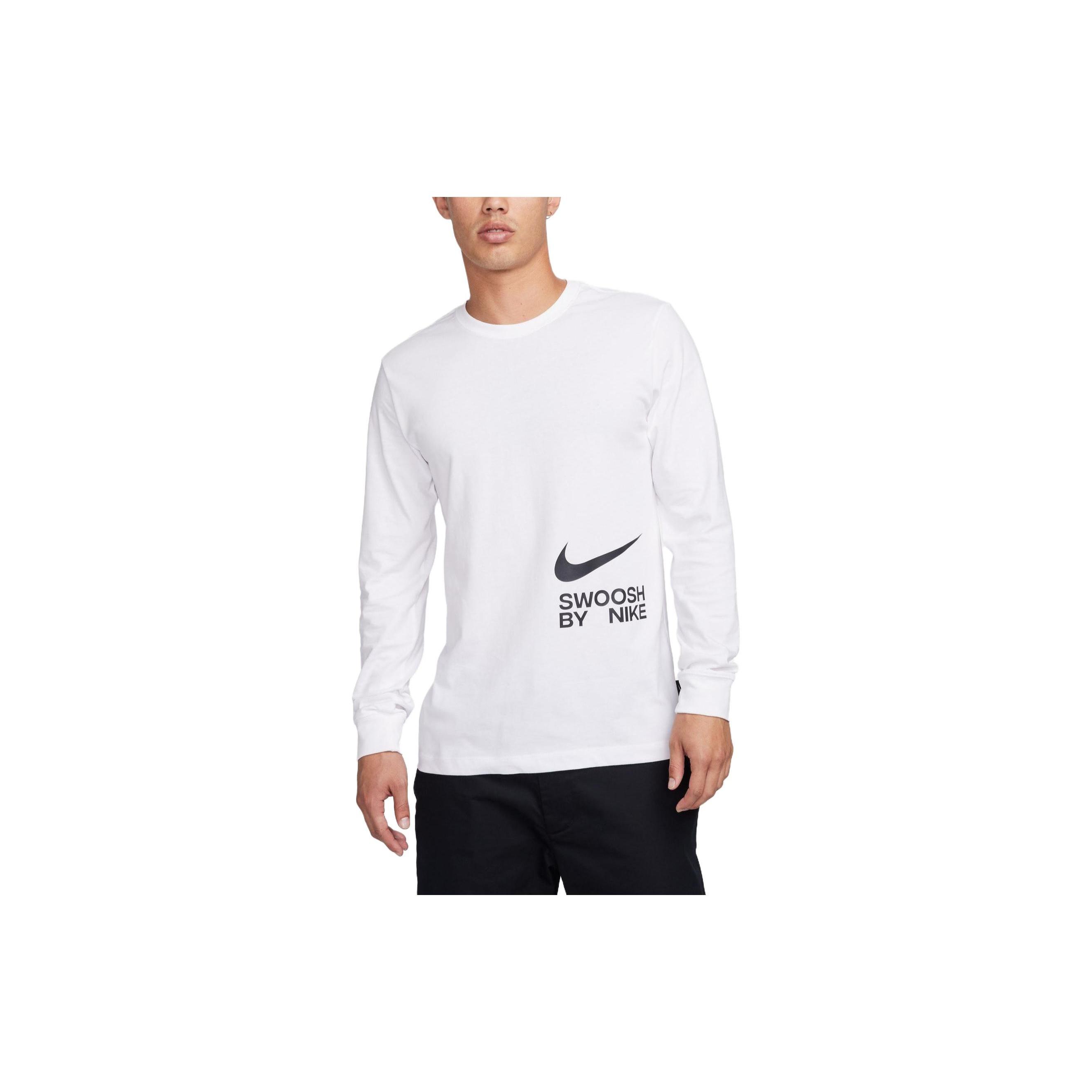 Nike Sportswear Big Swoosh Long Sleeve T-Shirt  White  Men s FJ1120-100 L