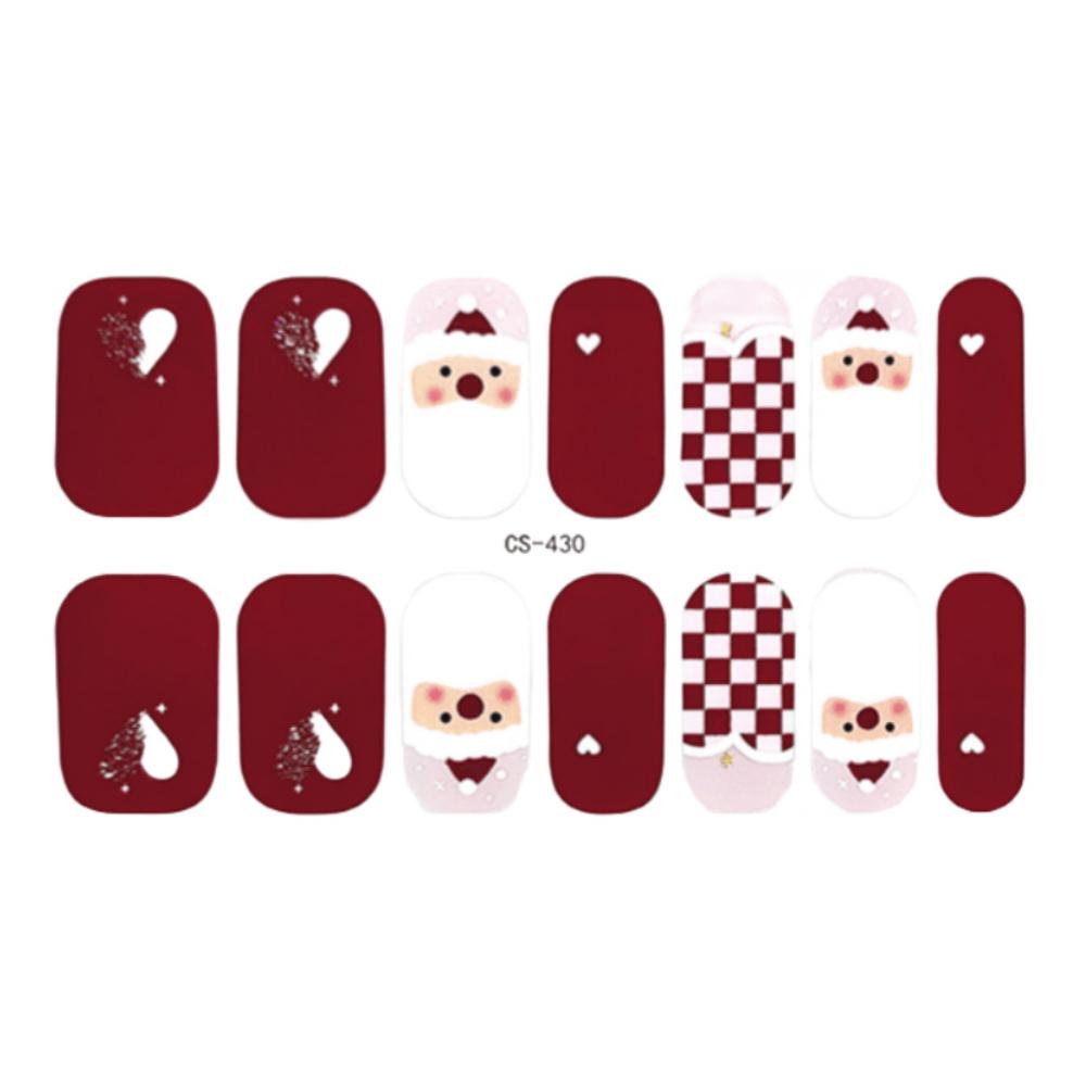 Christmas Waterproof No-bake Gel Nail Polish Film Full Sticker European and American Style Nail Film Sticker Nail Film Sticker