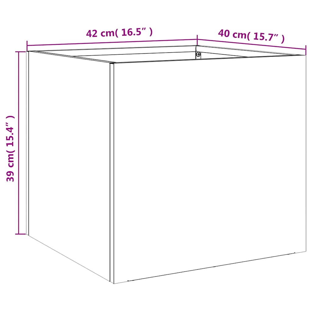 Plant Pot Anthracite 42 x 40 x 39 cm Steel