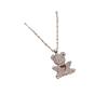 Women's Cute Bear Hug Pendant with Pink Zircon On Adjustable Clavicle Chain