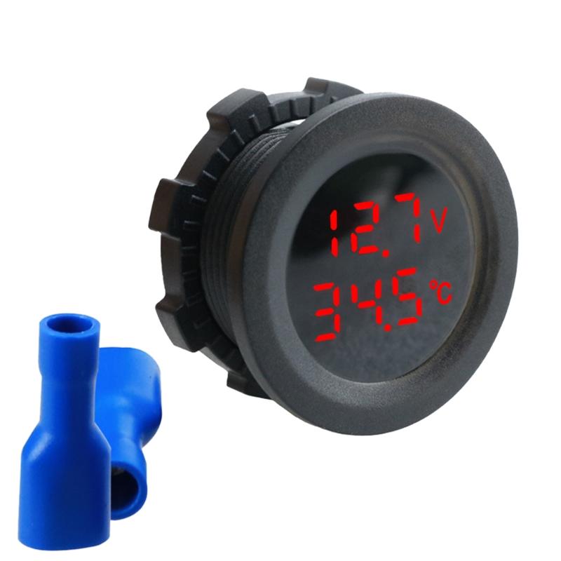 

Dual Round Display Temperature Voltmeter Digital Voltage Measurement Modified Automotive Voltage Test Display Meter 1 червоний