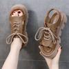 New Style Shoes Thick-soled Shoes Sponge Soft-soled Mid-heel Sandals