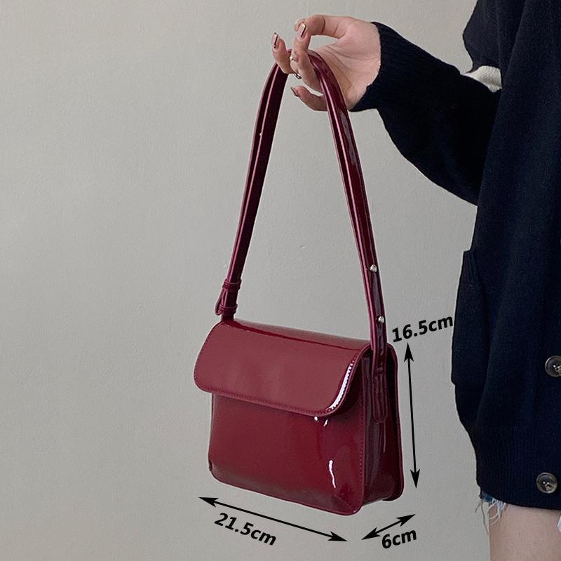 Luxuriöse Damenhandtasche aus Lackleder, modische Achseltasche, Designer-Umhängetasche, kleine quadratische Tasche, lässige Damenhandtasche, Geldbörse CLE