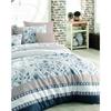 Parure de lit - 1 housse de couette 220 x 240 cm + 2 taies d'oreiller 60 x 60 cm - 100% coton renforcé - Bleu