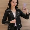 Spring and Autumn Korean Version of Women's PU Leather Jacket Women's Short Slim-fit Small Jacket Motorcycle Jacket Leather Jacket