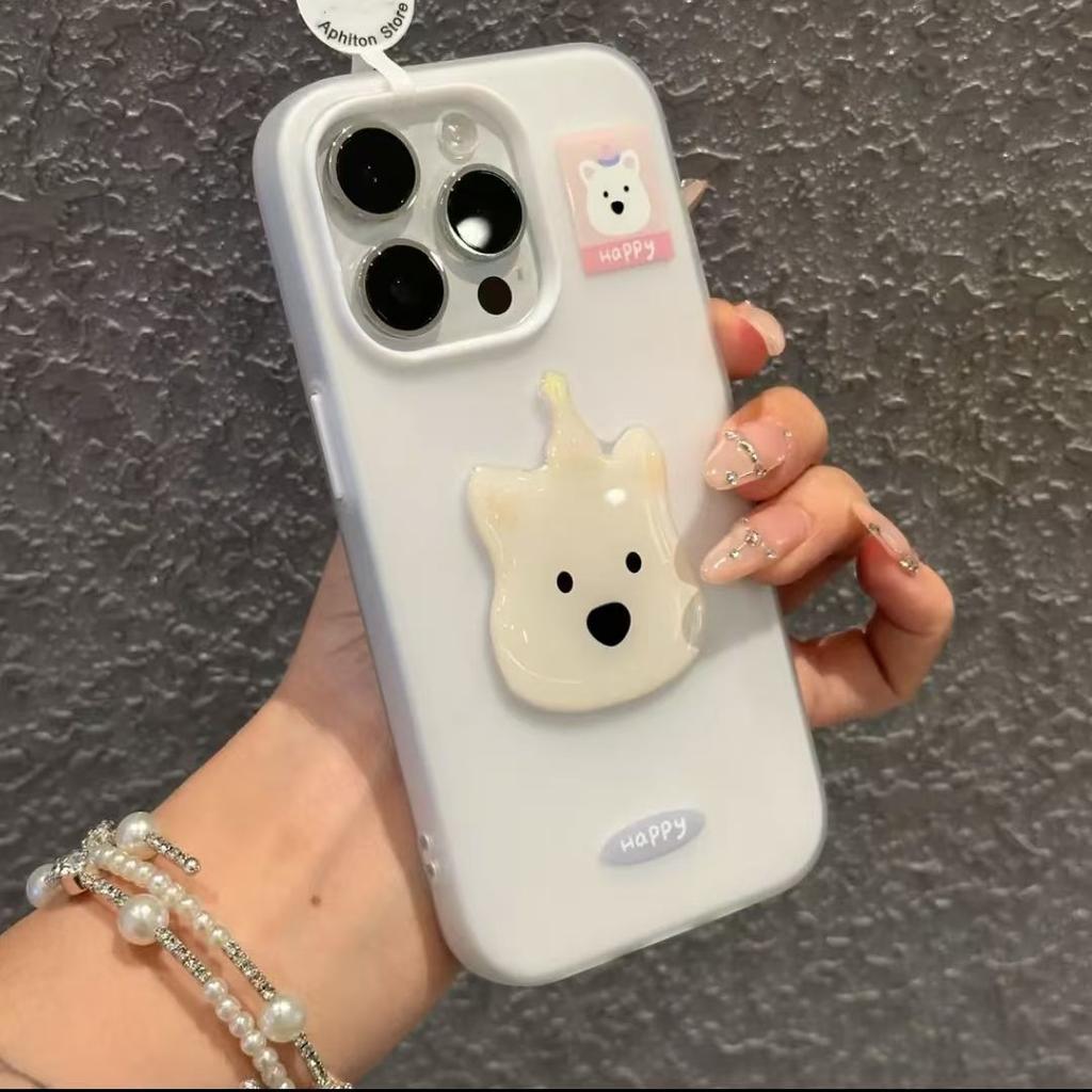Applicable iphone16promax protective case West Highland puppy skin feeling jelly case Apple 15 creative mobile phone case