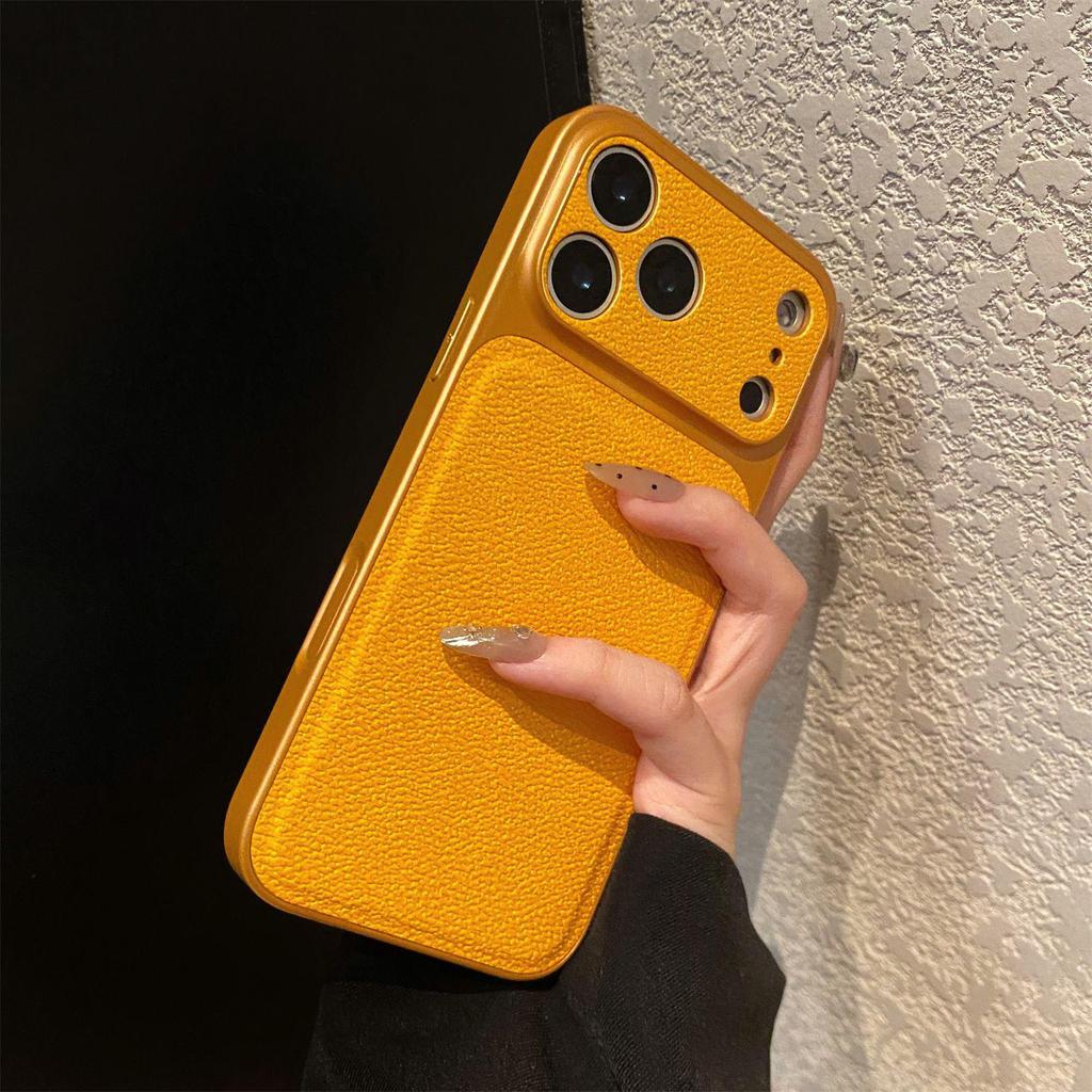 Apple 17promax Leather Texture Full Coverage Phone Case, Compatible with 17 Large Windows (16/15/14 Models).