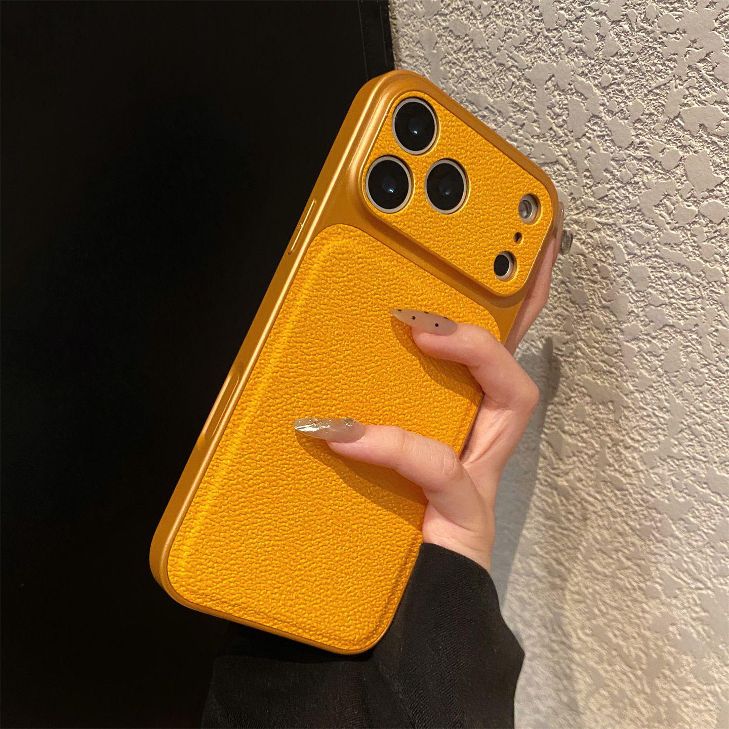 

Apple 17promax Leather Texture Full Coverage Phone Case, Compatible with 17 Large Windows (16/15/14 Models). iPhone 13 Pro