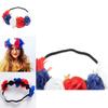 Beautiful Red White Blue Flower Crown Headband For Royal Celebrations