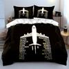 3Pcs Phonetic Alphabet Airplane Design Duvet Cover Set With 3D Printing Design Soft Polyester Bedding Set All-Season Comfort