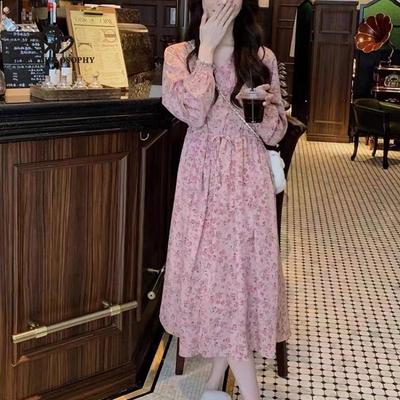Floral Dress Gentle Women Summer Chic Design Artistic Skirt Korean Style Dresses Women's Dress LongDress