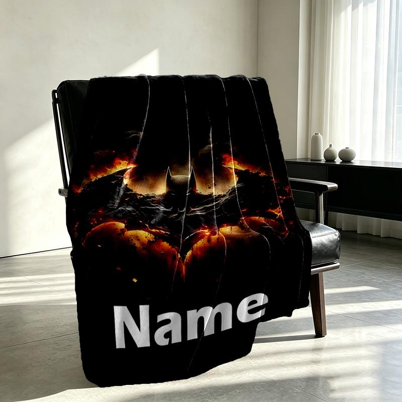 Custom Name Personalized Batman Print Blanket, Home Decor, Bedroom, Sofa, Camping, Couch, Gifts for Birthday Christmas
