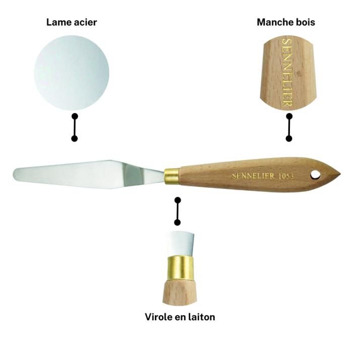 Palette Knife - Sennelier - No. 1053 - Wooden Handle - Steel Blade