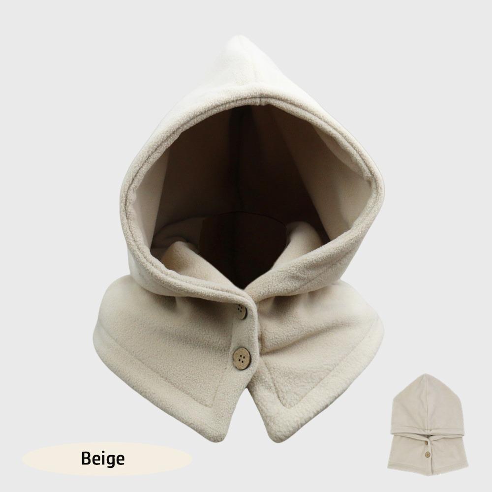 

Fashion Polar Fleece Balaclava Hat Collar Warm Soft Women s Head Hooded Hat Ears Warm Windproof Men Bonnets Women Man бежевый