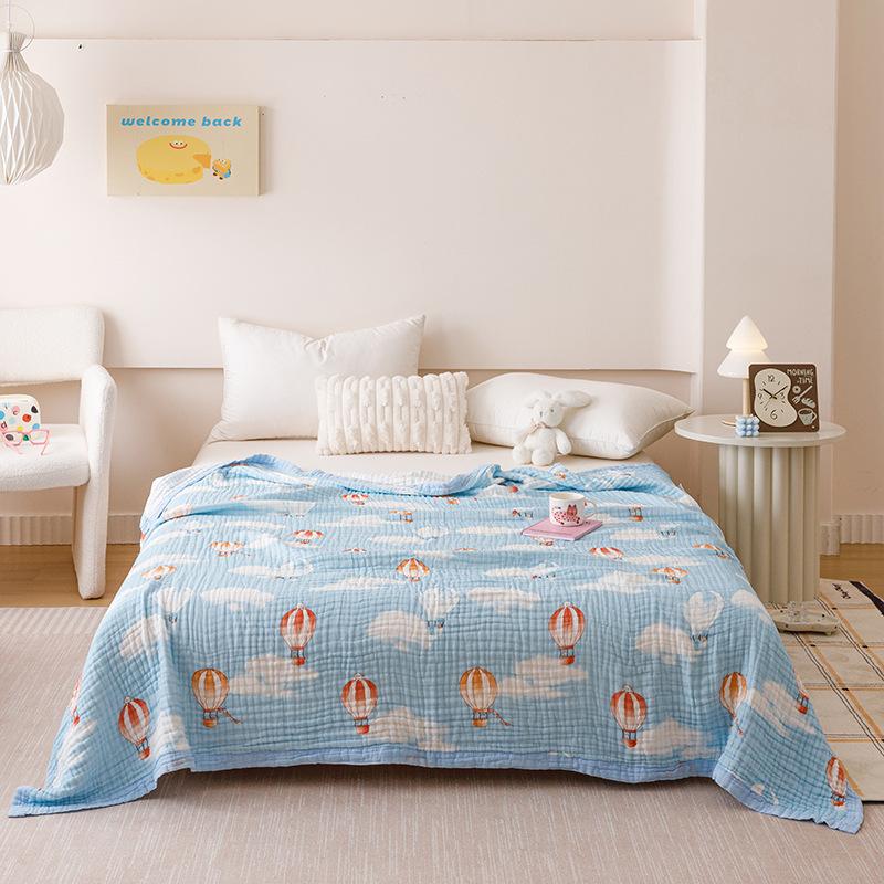 Class A Cotton Six-layer Bubble Gauze Throw Blanket Soft Towel Quilt Comfortable Cover Blanket For Children Adult Baby Daily Use