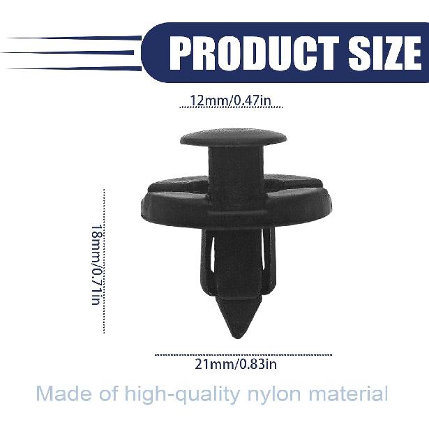 20PCS Fender Trim Panel Bumper Shield Retainer Fastener Rivet Push-Type Clips, Compatible with Nissan Infiniti Chrysler Dodge, Replaces 01553-09321