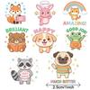 Cartoon Animal Encouragement Roll Stickers Self Adhesive Waterproof Reward Decals Teacher Classroom Diy Scrapbook Journal Decor