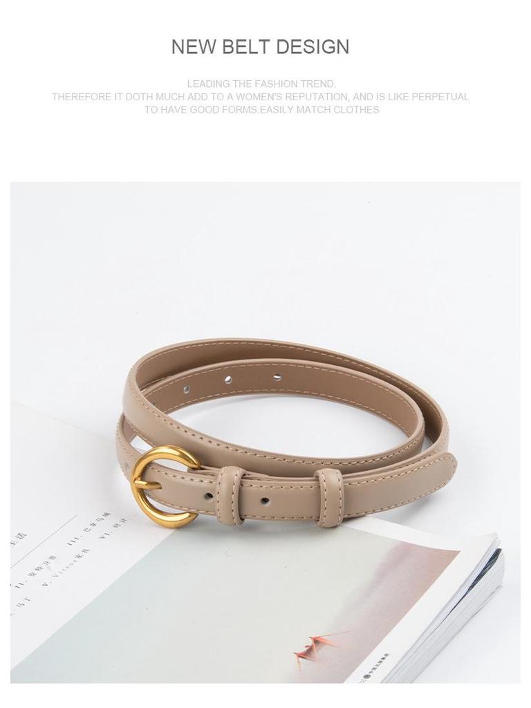 Cuckoo Women's Genuine Leather Skinny Belt for Jeans - Versatile Cowhide Casual Accessory