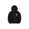 MLB Base Logo Sweatshirts Unisex Black Hooded Moderate Cardigan 3ATRB0124-50BKS