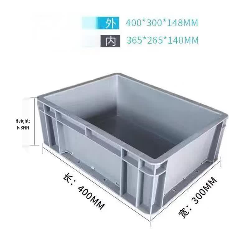 ZNKIA Grey Plastic Storage Crate